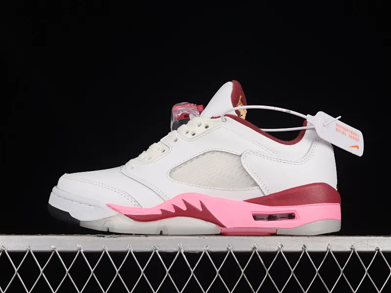 All categories Air Jordan Jordan series basketball shoes Air Jordan 5 Air Jordan Retro Low AJ5 Joe 5 white and pink low-top basketball shoes DX4390-116